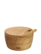 Raw Teak Salt Jar With Lid + Spoon Salt Jar: Dia.8.2Xh4Cm, Lid: Dia.8....