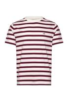 Striped Ss Tshirt Designers T-Kortærmet Skjorte Red GANT