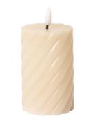 Spiralled Led Pillar Candle Home Decoration Candles Led Candles Beige ...