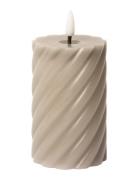 Spiralled Led Pillar Candle Home Decoration Candles Led Candles Grey C...