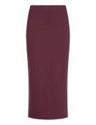 Lala Skirt Knælang Nederdel Burgundy Residus