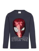 Spider-Man Langã¦Rmet Top Tops T-shirts Long-sleeved T-Skjorte Navy Li...