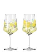 Sommertau Wineglass 2-P Limoncello Home Tableware Glass Wine Glass Whi...