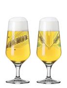 Brauchzeit Ölglas Pils 2-P Home Tableware Glass Beer Glass Multi/patte...