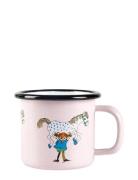 Enamel Mug Pippi And The Horse Home Meal Time Cups & Mugs Cups Pink Pi...