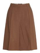 Linen-Blend Suit Bermuda Shorts Bottoms Shorts Bermudas Brown Mango