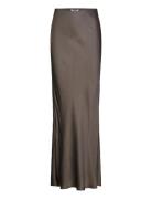 Bias Cut Satin Maxi Skirt Skirts Maxi Skirts Brown Weekday