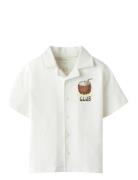 Nmmhisher Nreg Ss Shirt Tops Shirts Short-sleeved Shirts White Name It