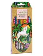 12 Colour Pencils - Double Sided Neon Metallic - Unicorn Garden Toys C...