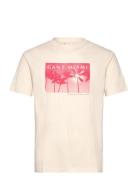 Graphic T-Shirt Tops T-Kortærmet Skjorte Cream GANT