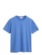 Reg Shield Ss T-Shirt Tops T-Kortærmet Skjorte Blue GANT