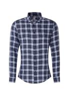 Cityhemden 1/1 Arm Tops Shirts Linen Shirts Navy Seidensticker