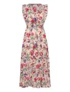 Samoll Midi Dress Sl Knælang Kjole Pink Lollys Laundry