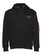 Back Print Hoodie Tops Sweatshirts & Hoodies Hoodies Black Alpha Indus...