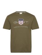 Reg Archive Shield Ss T-Shirt Tops T-Kortærmet Skjorte Green GANT