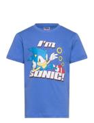 Tshirt Tops T-Kortærmet Skjorte Blue Sonic