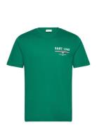 Graphic Ss T-Shirt Tops T-Kortærmet Skjorte Green GANT