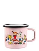Pippi's Birthday Enamel Mug 3,7Dl Home Meal Time Cups & Mugs Cups Pink...