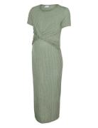 Mlanli June Ss Jrs Midi Dress 2F A. Knælang Kjole Green Mamalicious