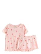 Pyjama Tee Shorts Strawberry Pyjamassæt Pink Lindex