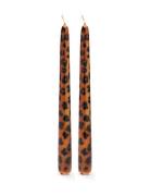 Leopard Candle - Set Of 2 Home Decoration Candles Pillar Candles Brown...