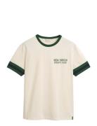 Graphic T-Shirt Tops T-Kortærmet Skjorte Cream GANT