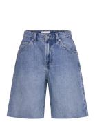 Frayed Hem Denim Shorts Bottoms Shorts Denim Shorts Blue Mango