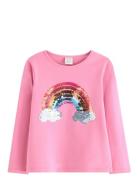 Top Ls Unicorn Rainbow W Sequi Tops T-shirts Long-sleeved T-Skjorte Pi...