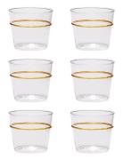 Orbit Drinking Glass Home Tableware Glass Drinking Glass Yellow Hübsch