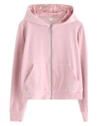 Hoodie I Velour Tops Sweatshirts & Hoodies Hoodies Pink Lindex
