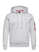 Back Print Hoodie Tops Sweatshirts & Hoodies Hoodies Grey Alpha Indust...