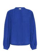 Kalianna Shirt Tops Blouses Long-sleeved Blue Kaffe