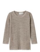 Nmfwang Wool Needle Ls Top Solid Noos Tops T-shirts Long-sleeved T-Skj...