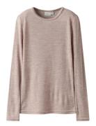 Nknwax Wool Rib Ls Top Tops T-shirts Long-sleeved T-Skjorte Pink Name ...