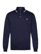 Custom Slim Fit Soft Cotton Polo Shirt Tops Polos Long-sleeved Navy Po...