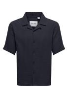 Onskyle 0158 Ss Shirt Tops Shirts Short-sleeved Navy ONLY & SONS