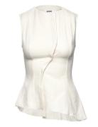 Sleeveless Asymmetric Peplum Top Tops Blouses Sleeveless White Weekday