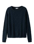 Nkmlyle Ls Knit Tops Knitwear Pullovers Blue Name It