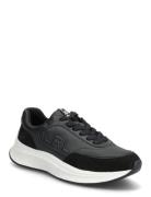 Franky Tumbled Leather & Suede Sneaker Low-top Sneakers Black Lauren R...