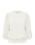 Slftenny 3/4 Sweat Top Noos Tops Sweatshirts & Hoodies Sweatshirts Whi...