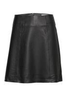Slfnew Ibi Mw Leather Skirt B Noos Kort Nederdel Black Selected