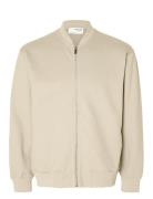 Slhmack Sweat Bomber Ls Noos Bomberjakke Jakke Beige Selected