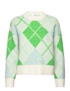 Slflipka Ls Knit O-Neck Tops Knitwear Jumpers Green Selected