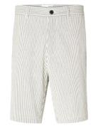 Slhregular-Karl Seersucker Shorts Bottoms Shorts Casual White Selected