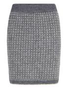 Slfsine Short Knit Skirt Skirts Short Skirts Grey Selected