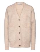 Slfalva Ls Knit Cardigan Tops Knitwear Cardigans Cream Selected