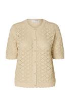 Slfsofia 2/4 Knit Cardigan Tops Knitwear Cardigans Beige Selected