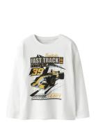 Nkmvictor Ls Rlx Top Tops T-shirts Long-sleeved T-Skjorte White Name I...