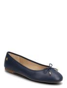 Jayna Nappa Leather Flat Ballerinasko Ballerinaer Navy Lauren Ralph La...