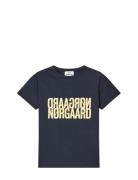 Single Cotton Trenda P Tee Tops T-shirts & Tops Short-sleeved Navy Mad...